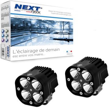 Kit 4 Phares Antibrouillard LED Ronds – 100 Mm – Blanc 6000K – 12V – Pour Moto, 4x4, SUV