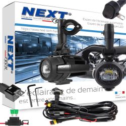 Kit feux LED longue portée et antibrouillard TX1 next-tech pour moto et quad