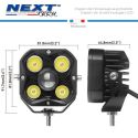 Feux LED carré pour moto 12V-36V 50W haut de gamme double faisceaux 5D