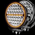 Phare LED 165 mm avec feu de jour orange et blanc pour 4x4