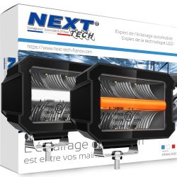 Phares LED additionnels pour camion et 4x4 avec feux de jour blanc et orange