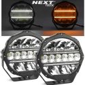 Phare LED 220mm avec feux de position blanc et orange pour camion et 4x4