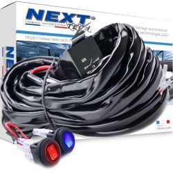 Faisceau de câble double avec interrupteur et relais pour barre LED avec feux de jour DRL